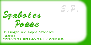 szabolcs poppe business card